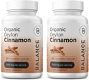 Balancebreens Certified Organic Ceylon Cinnamon 1200mg Supplement - 120 Veg Kapsler - hjerte, hjerne og fellesfunksjonsstøtte - Ingen fyllpiller (pakke med 2)