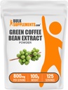 BulkSupplements Grønn Kaffebønne ekstrakt pulver - Grønn kaffebønner kosttilskudd - Energistøtte, Glutenfri, 800 mg per servering, 100g (3,5 oz) (pakke med 1)