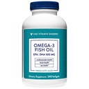 Vitamin Shoppe Omega 3 Fish Oil, EPA & DHA 500mg, renhet forsikret, molekylært destillert for å støtte kardiovaskulær, ledd og hjerne helse 1000mg (240 Softgels)