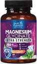 Magnesium Glycinate 250mg - 100% Chelated Magnesium for Max Absorpsjon - Sovestøtte, Muskel, Nerver, Bein og hjerte helse støtte, Best Mag Supplement, Vegansk ikke-GMO, 3. part testet - 60 tabletter