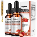 Magnesium Glycinate flytende dråper, 1000 mg flytende magnesium Supplement med Bromelain, vitamin B6 C D, høy absorpsjon magnesiumkompleks for natt, muskel og energi støtte, 2 fl Oz (pakke av 2)