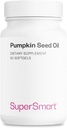 Supersmart - Pumpkin Seed Oil Supplement 1000mg per dag (+ vitamin E) - Pumpkin Seed Oil for hårvekst | Ikke-GMO & Glutenfri - 60 Softgels
