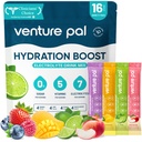 Venture Pal Sukker Gratis Elektrolytte pulver pakker - flytende daglig IV Hydration Packets | Elektrolytter Drikke Blande med 5 Vitaminer og 7 Elektrolytter | Keto Vennlig | Ikke-GMO | Certified Vegan | 16 Sticks