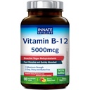Innfødt Vitalitet Vitamin B12 5000mcg, Sublingual, Vegansk Metylcobalamin, Hurtigoppløselige tabletter, Naturlig Peach Flavor, støtter energiproduksjon og sunn nervesystem, 90 tabletter