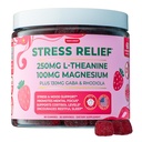 Stress relief Supplement for kvinner og barn | L Theanine GABA Supplement med Rhodiola Rosea for stress | Magnesium Citrat Gummies for barn | Cortisol kosttilskudd for kvinner | Kava Kava Alternativ