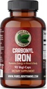 Pure Lab Vitaminer Carbonyl Iron - 90 Vegan Caps Unik formulering av metallisk jern med VIT C, Superior Biotilgjengelighet - Ikke-forenkende, støtter rødt blodcelleformasjon laget i Canada