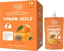 Konjac Jelly Pouch Drikkebar Orange Flavor, Lave Kalorier (7 Kcal), 10 Pakker, Glutenfri, Keto, Sukkerfri, Lav carb, Vitamin C Sunn Fruit Snacks, Ferie gave