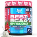 BPI Sports Best BCAA Shredded - Koffein gratis termogen gjenoppretting drikke, Lean Muscle Building BCAA pulver for kvinner og menn, preworkout BCAA Aminosyrer drikke-vannmelon ICE - 25 Services