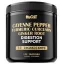 Cayenne Pepper Capsules med gurkemeie Curcumin Root, Ginger Root, Berberine HCl og mer - Støtte immunsystem, digestion, felles helse og hjerte helse - 150 kapsler
