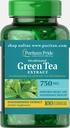 Puritan Pride Decaffeinated Grønn Te Standardisert Ekstrakt 750 mg-100 kapsler