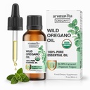 Wild Oregano Oil Organic - 100% ren ufortynnet organisk Wild Oregano olje med 86-90% Carvacrol, immunstøtte - Plantebasert, Herbal Supplement - Vegansk, Ikke GMO, Glutenfri, 1fl.oz / 30ml