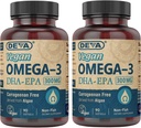 DEVA Vegan DHA-EPA Næringstilskudd, ikke-fish avledet fra Algae, 300 mg Potens, 90 vegetariske Softgels - Pakke med 2