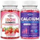 Iron Gummies Supplement for voksne og barn | Kalsium Kalium Magnesium Gummies | Bundle