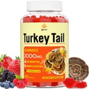 Tyrkia Tail Mushroom, Tyrkia Tail (100% Fruiting Body, 40% Beta Glucans) legger Black Pepper, Mushroom Gummies for Gut, Energi, Hjerne & Immun Support, Blandet Berries Flavor, Vegansk, Ikke-GMO, 60ct