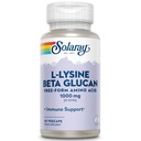 SOLARAY L-Lysine med Beta Glucan, gratis form aminosyre, L-Lysine 1000mg kapsler, immunstøtte supplement, sunn hud og lepper støtte, 60-dagers garanti, Lab verifisert, 30 serveringer, 60 Vegkapsler