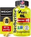 Berberine Supplement 500mg - USA laget Berberine 500mg - Non-GMO Berberine HCL - Berberine Supplements for vektkontroll, energi, immunstøtte - 60 kapsler