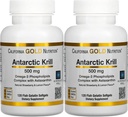 California Gold Nutrition Antarctic Krill olje, Ultra-høy Omega-3 med Astaxanthin, Naturlig Strawberry & Lemon Flavor, Ikke GMO, Glutenfri, 500 mg, 120 Fish Gelatin Softgels, 2 pakke