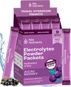 KEY NUTRIENTS Multivitamin elektrolytter pulverpakker - Delicious Acai Berry 40 Pack Hydration Packets - Reise Hydration pulver - Ingen sukker, ingen kalorier, Glutenfri - laget i USA