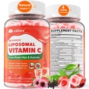 Naturlig Liposomal Vitamin C 1000 mg Gummier for voksne og barn 9+, Chewable Vitamin C w / 11mg Sink, D3, Elderberry, Echinacea, , Bioflavonoid, Immunstøtte, Hele maten VIT C fra frukter, Sukkerfri