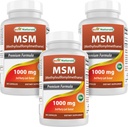 Beste Naturals MSM 1000 mg 180 kapsler (180 greve (pakke på 3))