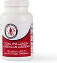 Dairyland American Ginseng Capsules, 75 ct (2000 mg) - Konsentrert Wisconsin Ginseng Root Extract - Daglig Herbal Supplement for immunstøtte