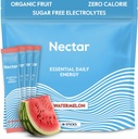 Nectar Energi Booster - Økologisk Koffein, B12 & Elektrolytter - Sukker Gratis og Zero Calorie - Sunn Kaffe, Energi Drink & Soda Alternativ - Hydration & Energi Supplement (Watermelon 18 Packets)