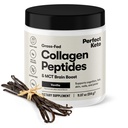 Perfect Keto collagen Peptider Protein pulver med MCT olje, Grass Fed, Hydrolysert kollagen, Type I & III Supplement, keto kaffe creamer, Vanilla