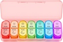 Weekly Pill Organizer 2 ganger om dagen - PM Pill Organizer med 7 daglige fargekodede små tilfeller, morgen og natt reise piller tilfeller for vitaminer, medisin, og kosttilskudd