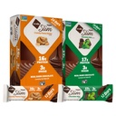 NuGo Slim Vegansk Variety - Crunchy Peanut Smør 12 barer & sjokolade Mint 12 barer, Lavnettskarb, Keto Vennlig, 16-17g Plante Basert Protein, Glutenfri, 24 count