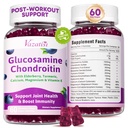 2 Pack Glucosamine Chondroitin Gummies - Glucosamine Chondroitin med MSM, Elderbær, Turmeric, Joint Support Supplement for voksne, menn og kvinner - Blueberry Flavor, 120 Cts