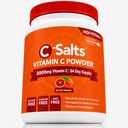 C-Salts vitamin C pulver Supplement - 100% ren høydose buffert vitamin C pulver for immun støtte - organisk, sukkerfri, vegansk, ikke-GMO, magen-vennlig, blod orange 8oz