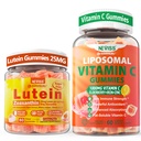 NEVISS 1Pack Liposomal Vitamin C 1000 mg Gummies + 1Pack Lutein Zeaxanthin Kosttilskudd Gummies
