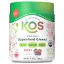 KOS Organic Superfood Greens Powder - Gut Helse fra Prebiotic Fiber, Supergreens og Adaptogens - USDA sertifisert økologisk, laget i en GMP-sertifisert fasilitet - 28 Serverer Berry