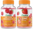Livbart kalsium Magnesium + Sink 50mg, Gummies Bundle - Flott Tasting, Vitamin Supplement, Glutenfri, GMO Gratis, Chewable