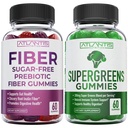 Atlantis Ernæring Sukker Gratis Prebiotiske Fiber Gummies for voksne 2-Pack (120 Gummies) + Supergreens 60 Gummies
