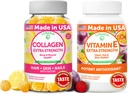 Lunakai Collagen og vitamin E Gummies Bundle - Ikke-GMO Anti Aging Kosttilskudd for menn og kvinner - Naturlig Gummy med vitamin C & 250 mg Naturlig VIT E
