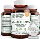 Naturlig Nutra Kalsium Magnesium Sink (Cal-Mag Sink) Supplement med vitamin D3 for bein styrke, bidrar til å forbedre Digestion, Helse Glutenfri og sukkerfri, Essential Mineral Complex (100 greve)