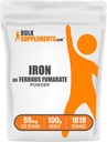 BulkSupplements.com Ferrous Fumarate pulver - Essential Mineral, jern Supplement for menn og kvinner - Glutenfri, 55 mg per servering, 100g (3,5 oz) (Pack of 1)