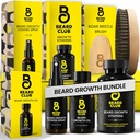 Beard Club Premium Beard Vekstsett - Vekstolje, vitaminer, Vitamin Spray & Boar Bristle Brush - Gavesett