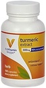 Den Vitamin Shoppe Turmeric Extract 300mg, standardisert urt som støtter cellulære helse og gir antioksidant fordeler med 95% Curcumin og 65mg kalsium (100 kapsler)