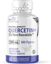 Naturens fusioner Nutri Liposomal Quercetin Phytosom med Piperine - Patentert 20x Mer Biotilgjengelig enn Quercetin Kosttilskudd - Støtter immun/kardiovaskulær helse - 60 Quercetin 500mg Kapsler
