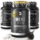 Testosteron Booster Supplement for menn | Bor Supplement for menn med tribulus terrestris, svart Maca, hornaktig goat weed, L-arginine | Stamina, utholdenhet, muskelvekst og styrke | 80 serveringer