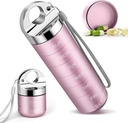 Metal Travel Pill Organizer, Bærbar ukentlig Pill Box, Vanntett Stor aluminiumslegering 7 dagers vitaminbeholder, BPA gratis daglig medisin Organizer Holder for vitamin, Supplement, Fiskeolje (Cute Pink)