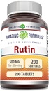 Amazing Formler Rutin 500mg 200 Tabletter Supplement | Ikke-GMO | Glutenfri | laget i USA