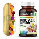 BIO KRAUTER Uric Acid Støtte Kapsler 1200 mg Blanding - 100 greve - Nyre Supplement w/Tart Cherry 10:1 Ekstrakt - Melk Thistle & Turmeric Extract - Vegan
