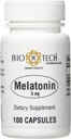 Bio-Tech Pharmacal Melatonin (5 mg), 100 kapsler – Alt-Naturlig kosttilskudd – støtte søvn, kardiovaskulær, immun- og beinhelse – ingen meieri, fisk, gluten, peanøtt, skallfisk, GMOS, og soya – Nei