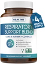 Respiratorisk Lung Health Supplement - styrkende Lung Support Supplement bidrar til å støtte Clear Airways Mucus fjerning og sesongmessig eller år rundt detox - Vegan Herbal Non-GMO Formula (4 måneders forsyning)
