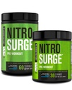 Jacked Factory NITROSURGE Pre Workout Supplement - energiforsterkning, øyeblikkelig styrke gevinster, klar fokus og intense pumper - Ingen booster og kraftige preworkout energi pulver - 90 serveringer, blå bringebær