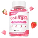 Kollagen Gummier for kvinner menn, Hydrolysert Collagen Peptide Type I,II,III,V,X med Biotin, Vitamin C A B D E for hudhår Nagler J0ints, Immunitet Energi Digestion, Sukkerfri, 60 greve
