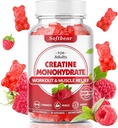 mykbear kreatin Monohydrat Gummier for menn kvinner, Vegansk kreatin Supplement 5000mg kreatin HCL pre trening gummier for muskelbuilder styrke bringebær flavor 60 greve